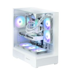 PC kabinet P40 Prism Mid-Tower Tempered Glass hvid