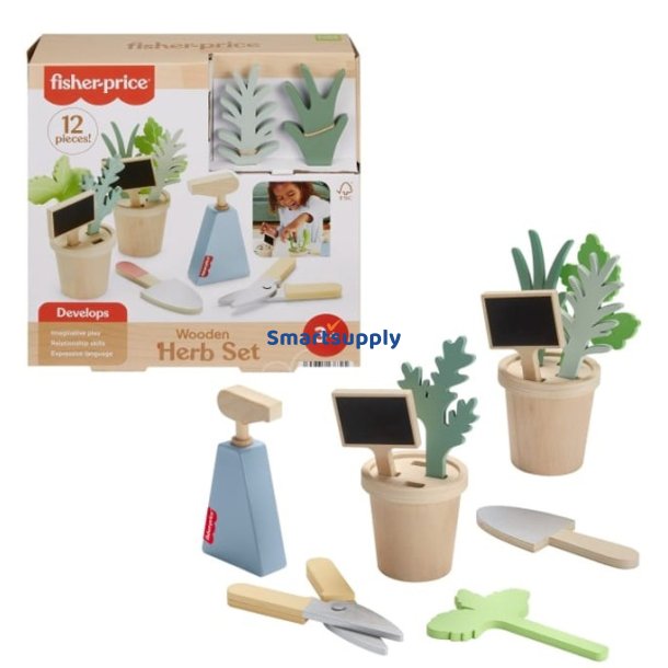 Wooden May ogrodnik s�t af tr�planter og v�rkt�jer