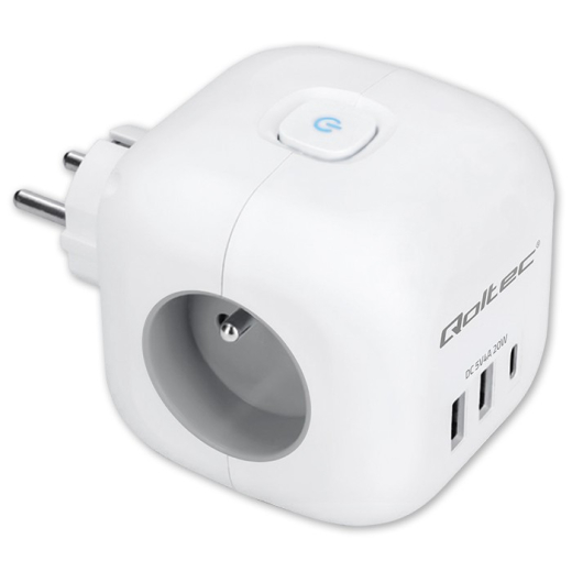 Power cube 6in1 forl�ngerledning 3xAC USB
