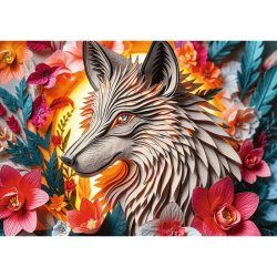 Puzzle 1000 elementer 40 �rs jubil�um Paper Art Wolf