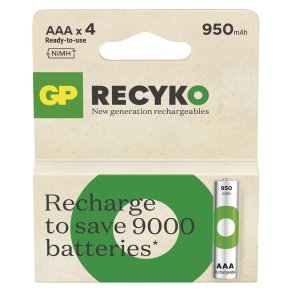 Batterier R03/AAA NI-MH 950mAh blister 4stk.