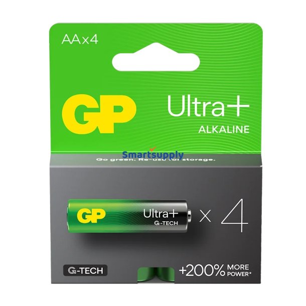 Alkaline batterier LR6/ AA GP ULTRA+ 4STK.