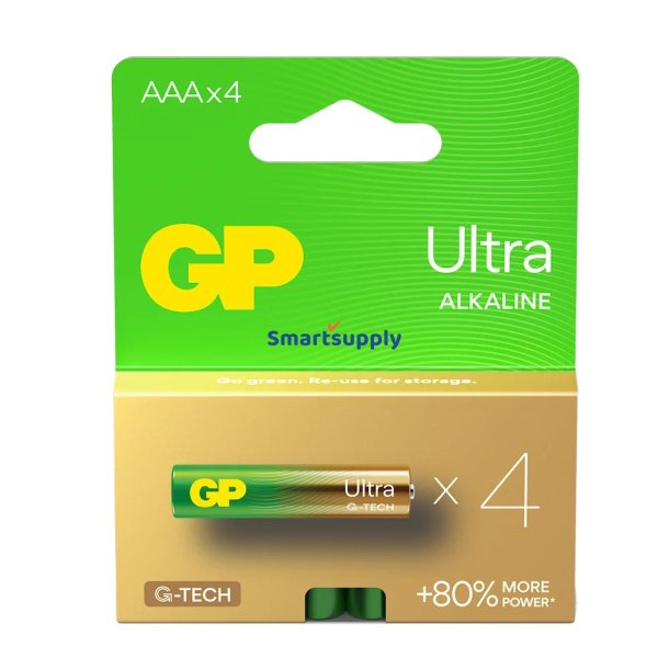 ALKALINE BATTERIER LR03 /AAA GP ULTRA 4STK.