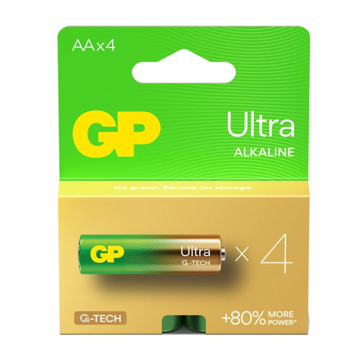 ALKALINE BATTERIER LR6/AA GP ULTRA 4STK.