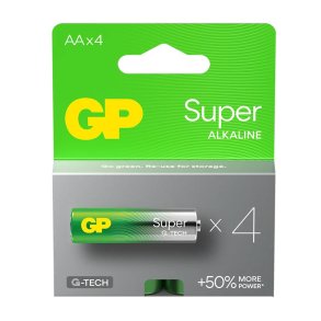 ALKALINE BATTERIER LR6/ AA GP SUPER 4PCS.