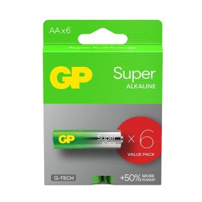 ALKALINE BATTERIER LR6/ AA GP SUPER 6PCS.