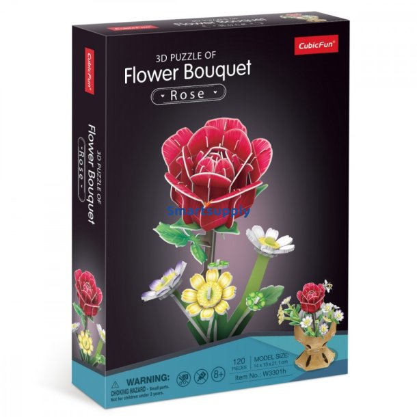 Puzzle 3D Blomsterbuket - Roser
