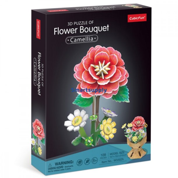 Puzzle 3D Blomsterbuket - Kameliaer