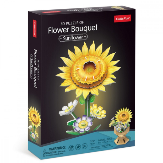 Puzzle 3D Blomsterbuket - Solsikker