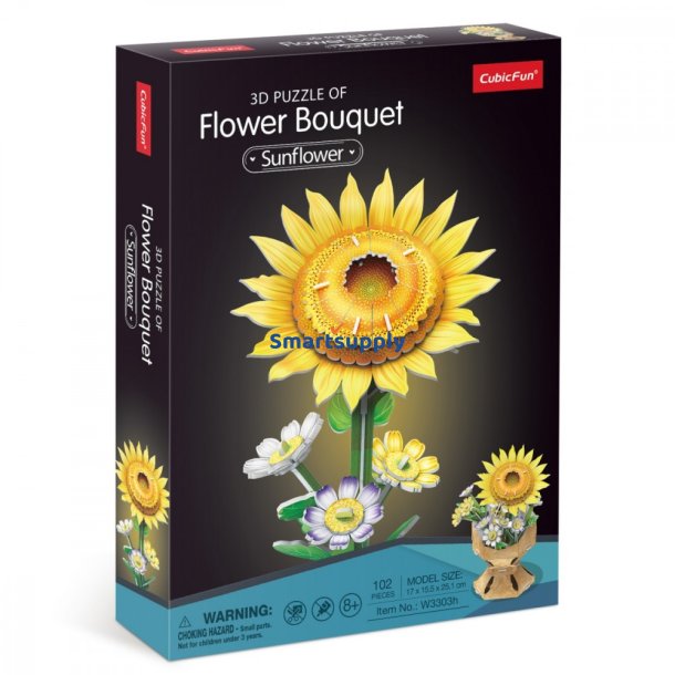 Puzzle 3D Blomsterbuket - Solsikker