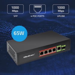 Ethernet PoE SWITCH 4x RJ45 PoE 1x RJ45Upli