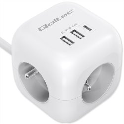 Power cube 6in1 3x AC 2x USB 1x USB C PD 20W
