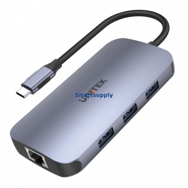HUB USB-C 9in1, USB-C, HDMI, PD 100W, SD; D1071