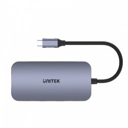 HUB USB-C 9in1, USB-C, HDMI, PD 100W, SD; D1071