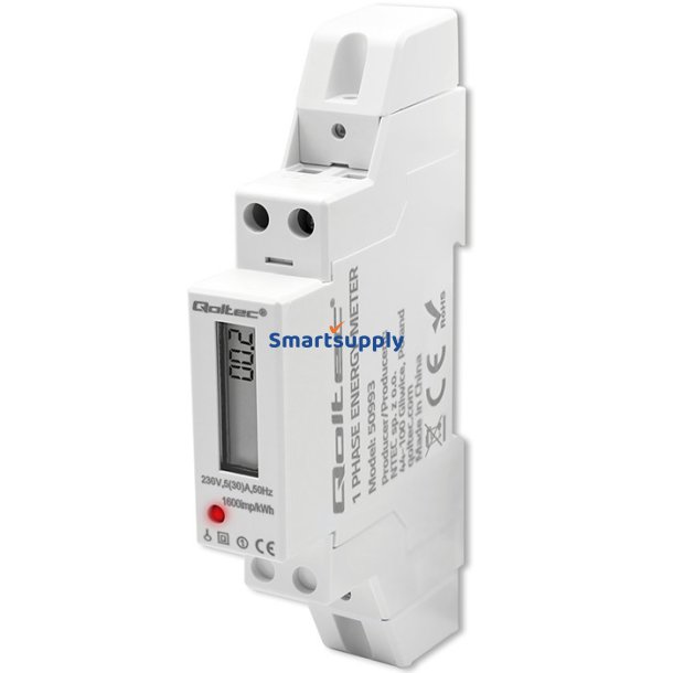 Enkeltfase elektronisk m�ler DIN-skinne 230V 30A