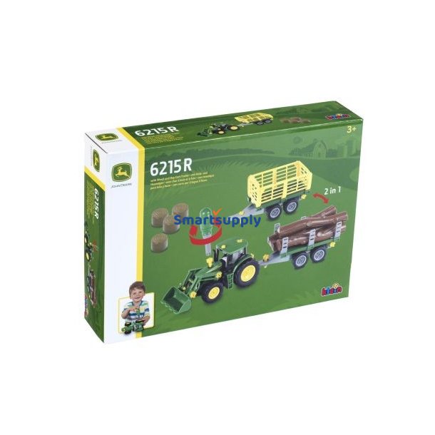 John Deere traktor til vending med 2 tilh�ngere