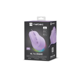 Vertikal mus CRAKE 2 PRO 128000DPI optisk lavender