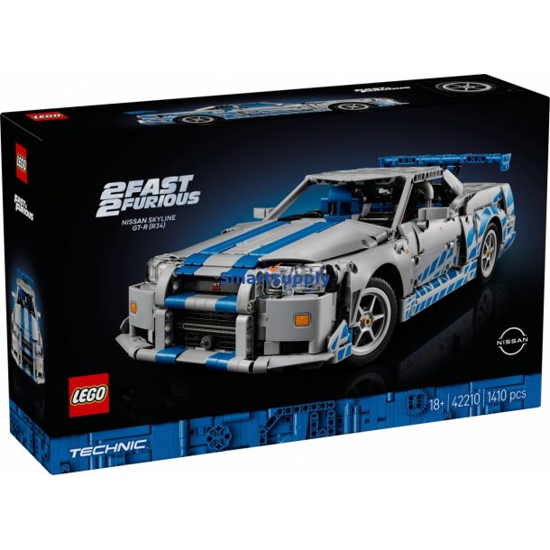 Klocki Technic 42210 Bil Nissan Skyline GT-R (R34) fra filmen Hurtigere, Vildere
