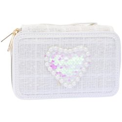 Tweed penalhus 3 niveauer hvid