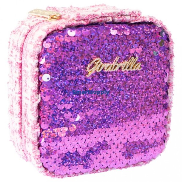 Mini makeup kuffert m�rk rosa