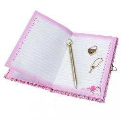 Tweed dagbog med et glitrende hjerte