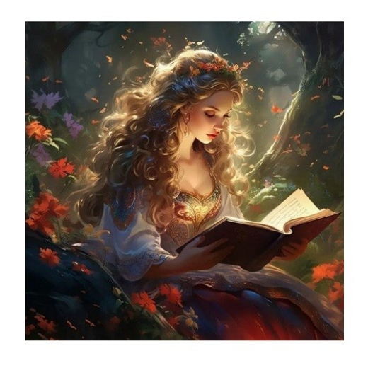 Diamantmosaik - Prinsesse med en bog