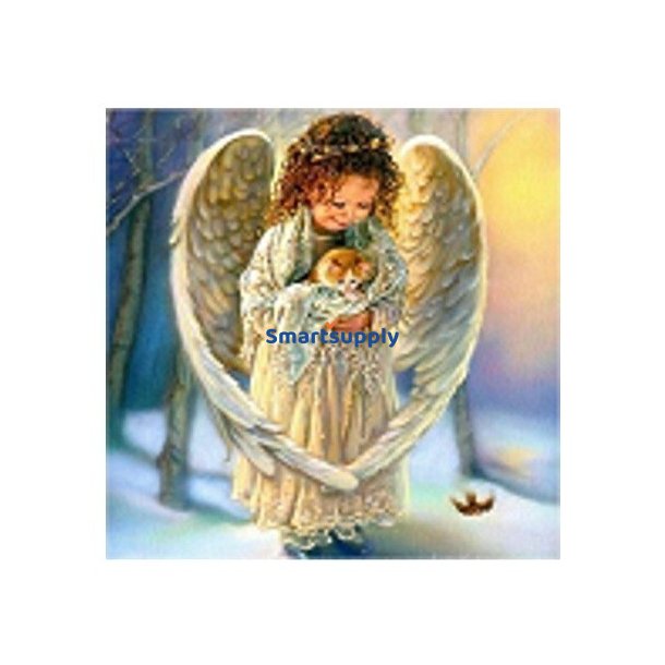 Diamantmosaik - Engel med en kattekilling