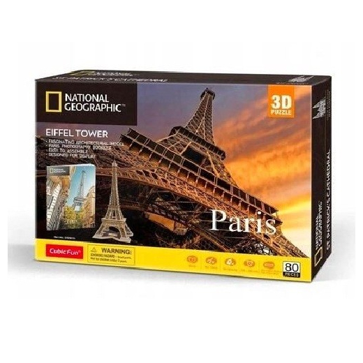 Puzzle 3D National Geographic Pary�&frac34; Wie�&frac14;a Eiffla 80 element&Atilde;&sup3;w