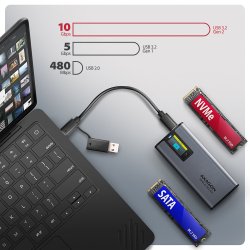 EEM2-SD2 SSD kabinet USB3.2 Gen2 M.2 NVMe/SA