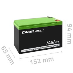 Gel batteri | 12V | 7Ah | Max.72A | AGM