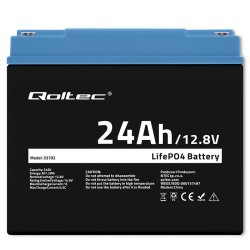 LiFePO4 batteri 12.8V, 24Ah, 307.2Wh,BM