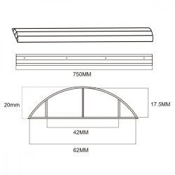 Aluminium maske strip hvid, MC-814 W
