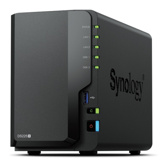 Server DS225+ 2x0HDD J4125 2GB DDR4 1xGbE 1x2,5GbE 3Y