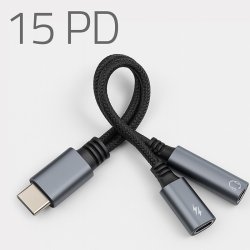 Adapter 2w1 USB C USB C Jack 3.5mm PD 15W