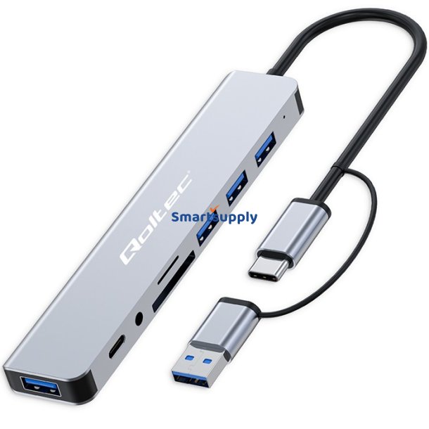 HUB 8i1 USB C USB, USB C 4xUSB SD TF kort Jack