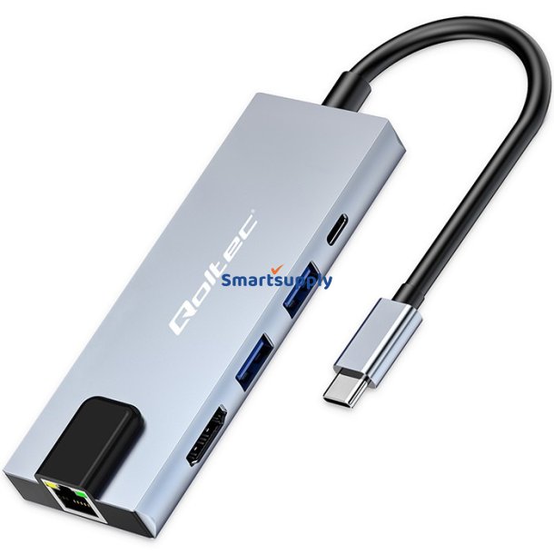 HUB USB C 5i1 USB C PD 100W 2xUSB HDMI 4K RJ45