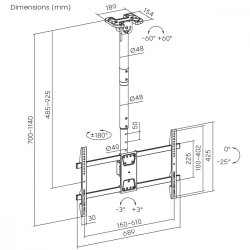 Loftbeslag til TV MC-112B Max belastning 60KH