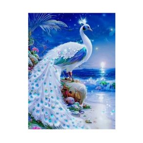 Diamantmosaik - Hvid p�fugl