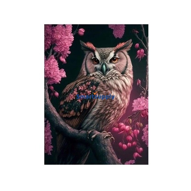 Diamantmosaik - Ugle i roser