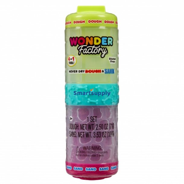 Plastisk mass Wonder Factory Never Dry Dough, Limegr�n, Pink