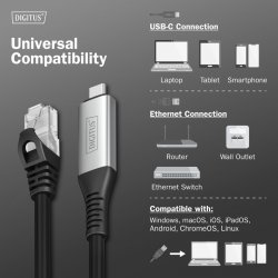 USB-C - RJ45 kabel AK-300601-050-S