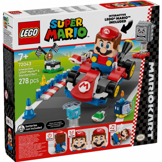 Klocki Super Mario 72043 Mario Kart - Interaktiv figur LEGO Mario og Standard Kart