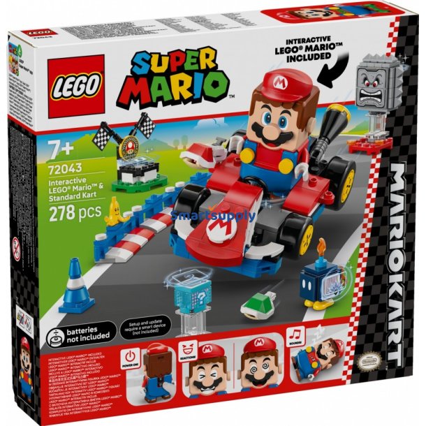 Klocki Super Mario 72043 Mario Kart - Interaktiv figur LEGO Mario og Standard Kart