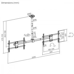 Dobbelt tv loftbeslag MC-111 B