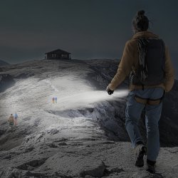 Led turist lommelygte 4 lysindstillinger zoom