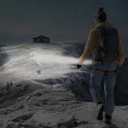 led turist lommelygte 4 lysindstillinger zoom diff