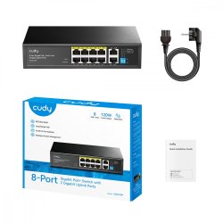 CUDY GS1010P 8xGb PoE+ 2x uplink 2xGB 120W