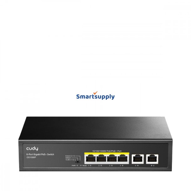 CUDY GS1006P 6-Port Gigabit PoE+ Switch 65W