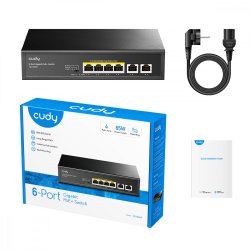 CUDY GS1006P 6-Port Gigabit PoE+ Switch 65W
