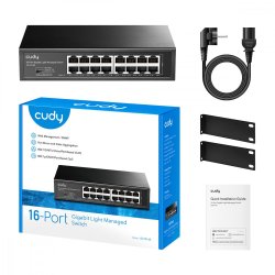 CUDY GS1016 16-Port Gigabit Lyst Mngd Switch
